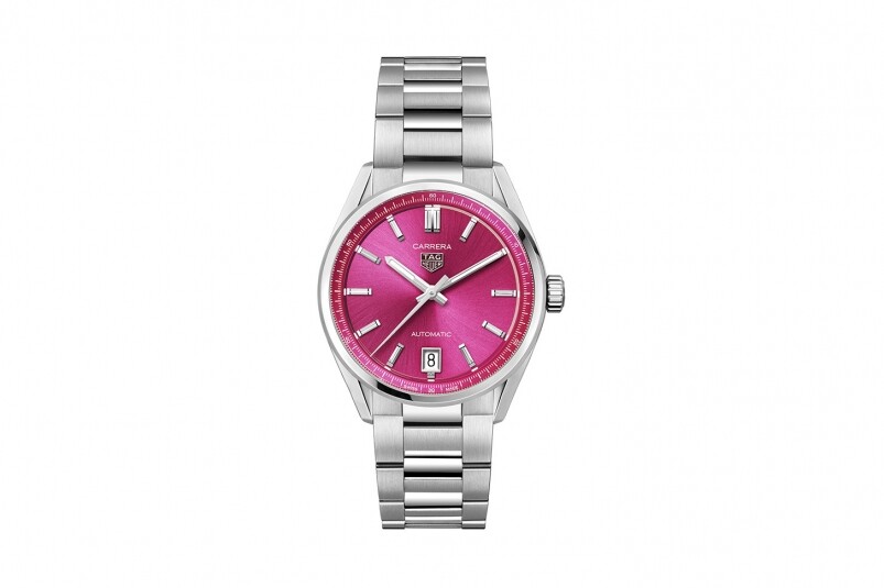 Barbie專屬粉紅腕錶？真人版Ken Ryan Gosling親身示範TAG Heuer Carrera Date 36mm亮粉色錶盤腕錶